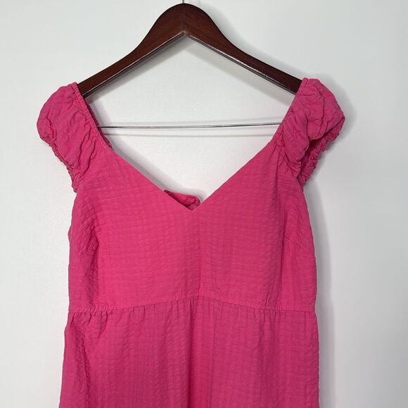 Old Navy Fit & Flare Tiered Seersucker All-Day Maxi Dress Small Tall - Picture 5 of 10